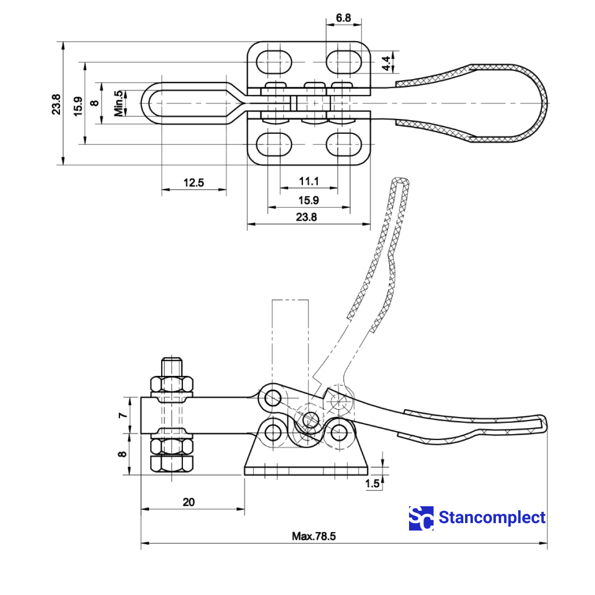 Horizontální rychloupínka ST-201 - upínacia sila 27 kg